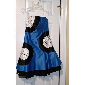 Jessica McClintock for Gunne Sax - Women's Polka Dot Strapless Mini Dress - Sz 7